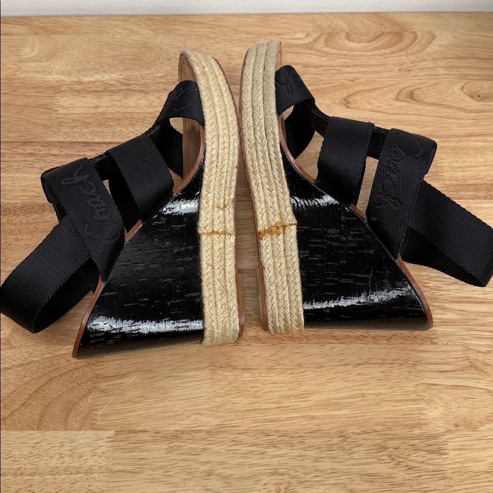 Coach Black Espadrille wedged Sandals - Picture 3 of 16